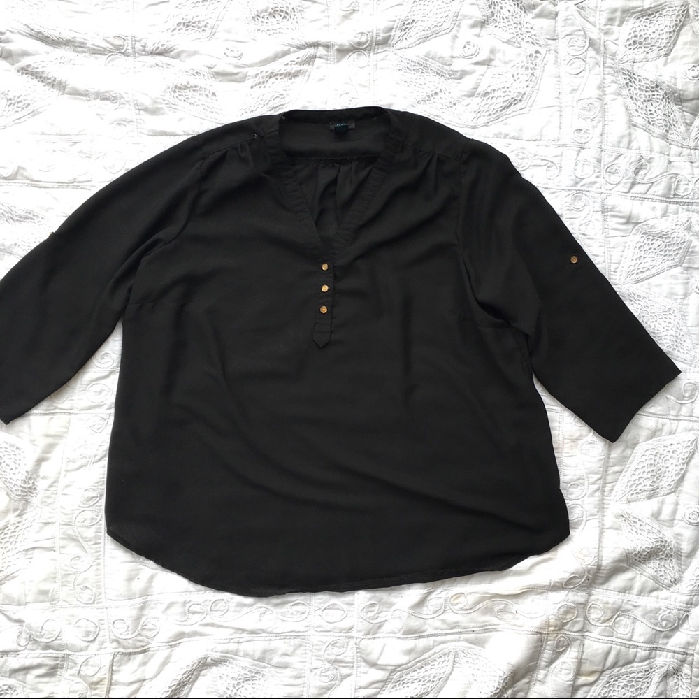 Black tunic blouse